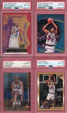 VINCE LOT 4) PSA 8 CARTER HOF ROOKIE 1998 TOPPS FINEST PRESS PASS GRADED *TPHLC