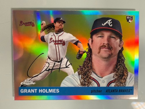 2025 Topps Chrome Platinum Grant Holmes [Green Vibrations Refractor] #361 card