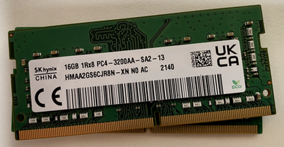 SK Hynix 16GB 1Rx8 PC4-3200AA-SA2-13 SODIMM RAM, HMAA2GS6CJR8N-XN