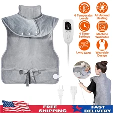 Electric Heat Wrap Heating Pad Neck Shoulder Back Warmer Pain Relief Washable