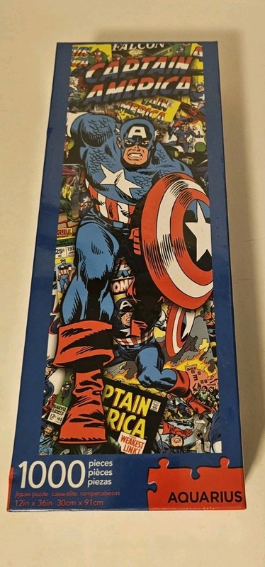 Captain America Puzzle Retro Comic Book Cover Collage 1,000 Piece Jigsaw Sealed
