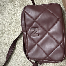 Nautica Burgundy Quilted Crossbody Bag Zip Cl...