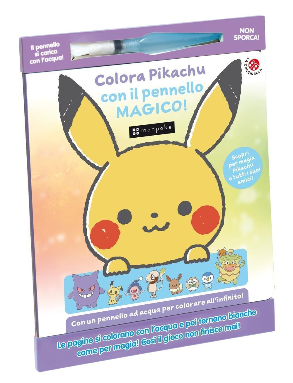 Libri Colora Pikachu Con Il Pennello Magico. Monpoke. Ediz. Illustrata. Con Penn - Immagine 3