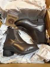 DUBLIN Zip Front Brown Leather Paddock Boots youth Size 10 NEW w/ Tags And Box