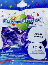 12" FUNSATIONAL LATEX BALLOON PACK, PEARL PURPLE 12 CT
