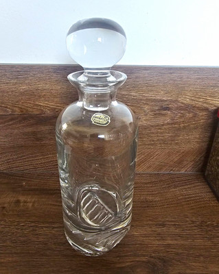 Vintage Bohemia Glass Karaffe / Dekanter, Czechoslovakia, 27 cm