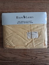 Vtg NOS Ralph Lauren Sheet Twin Fitted Irregular 100 Cotton Yellow USA
