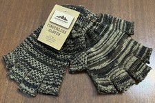 NWT Kmart Northwest Territory Brown/Black Fingerless Gloves Knit Grip Palm