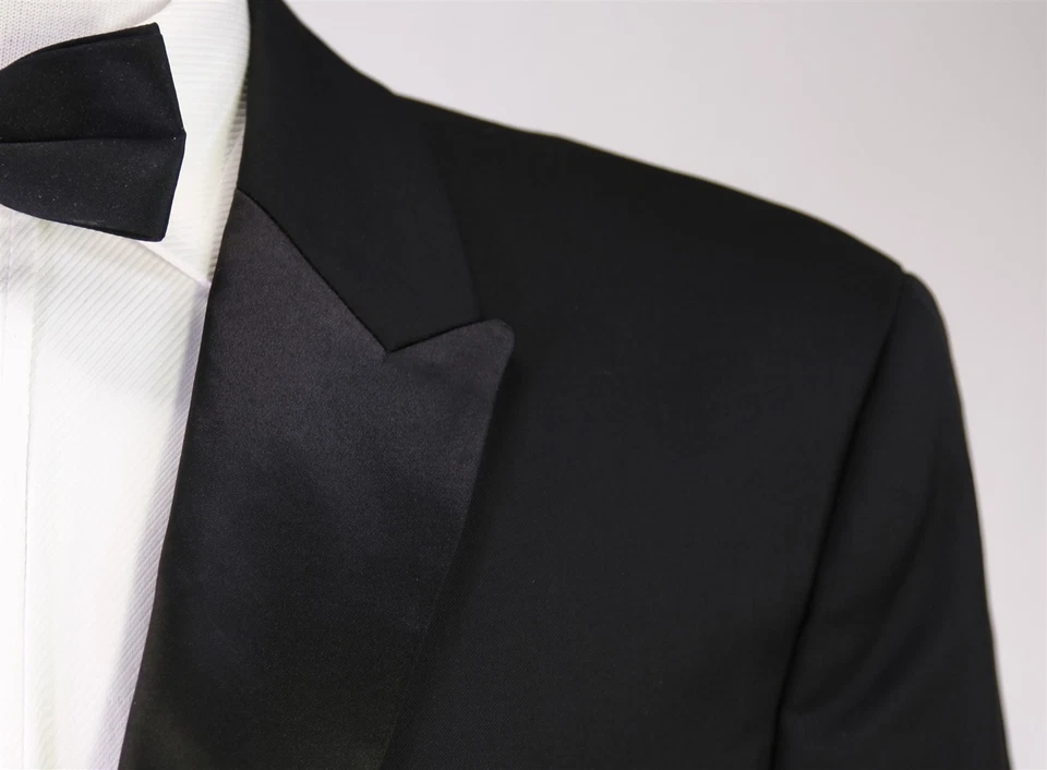 Theory Mens Black 1-Btn Tuxedo Formal Blazer Jacket Wool 40R - Image 4 of 4