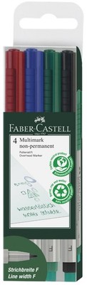 4 FABER-CASTELL NonPermanent-Marker MULTIMARK S, 4er Etui