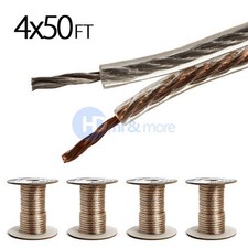 4x 50 FT Feet True 12 GA Gauge AWG Speaker Wire Cable Car Home Audio 2 Conductor