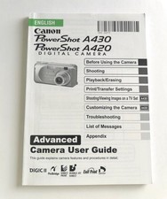 Canon PowerShot A430 A420 Advanced Camera User Guide Instruction Manual
