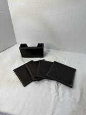 Stylish Leather Coaster Set Perfect For Man Cave Or Den 4