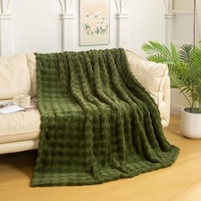 Luxury 3D Bubble Throw Blanket 2lb,All Ages,Home Decoration, Olive Green,50 ...