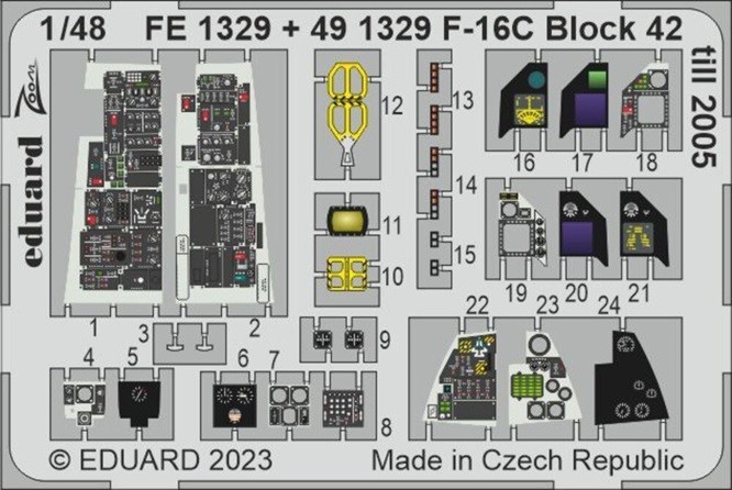 Eduard Accessories FE1329 - 1:48 F-16C Block 42 Till 2005 1/48 for Kinetic - New