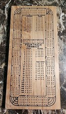 Vintage Wooden 4 Track Cribbage Board