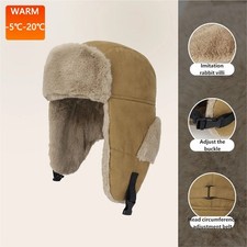 Winter Aviator Ushanka Trapper Hat Russian Cap Real Fur Hat with Ear Flap Unisex