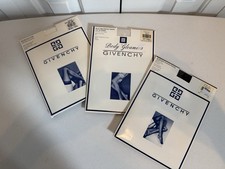 Vintage Givenchy Thigh Highs Size D Set of 3 White , Black , Crystal 90s NEW