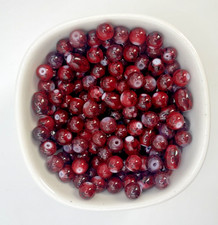 Glass Bead "Cranberry" Mix Rounds Barrels Jewelry Making Bracelets 120 beads/4oz