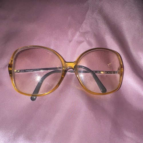 VTG Viennaline 1328 Oversized Eyeglasses Frame Amber Honey Austria 52-15