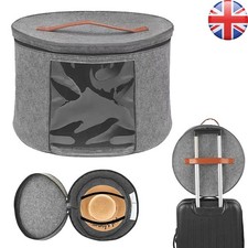 Round Hat Storage Box for Women & Men Large Pop Up Hat Box Organizer with Lid