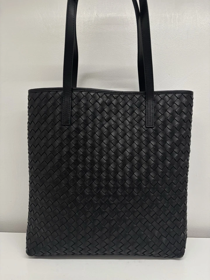 Authentic NEW $674 O MY BAG AMSTERDAM GEORGIA Black Woven Classic Leather Bag - Image 2 of 4