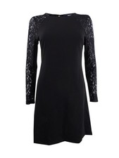 Tommy Hilfiger Women's Lace-Sleeve A-Line Dress