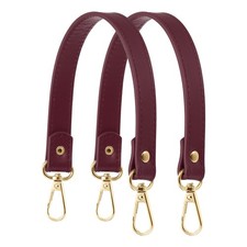 13" Leather Purse Strap Replacement Silver Buckle for Handbag 2 Pack, Dark Red 