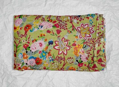 Indian Handmade Green Pumpkin Print Dressmaking, Sewing Running Fabric 20 Yards
