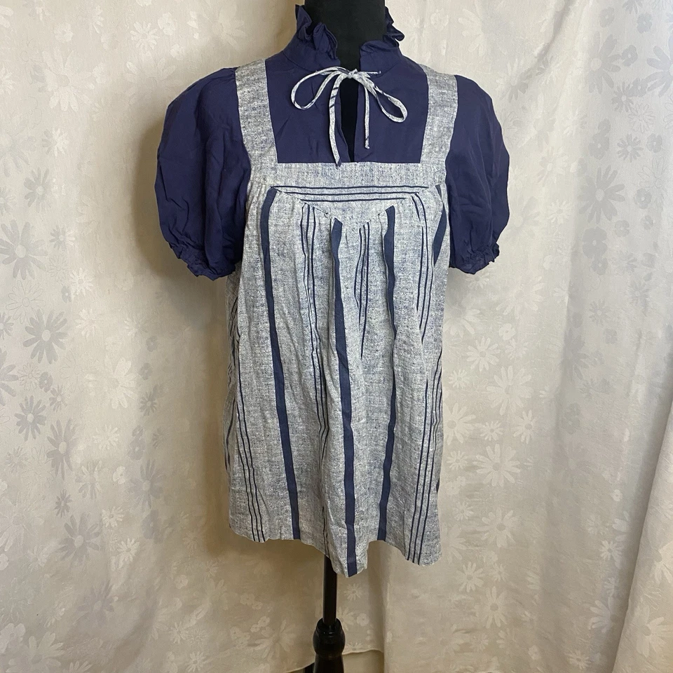 Camiseta Delantal Manga Abullonada Muñeca Bebé Delantal Camisa Cottagecore Cabincore Talla 12 Modesta Foto 2 de 4