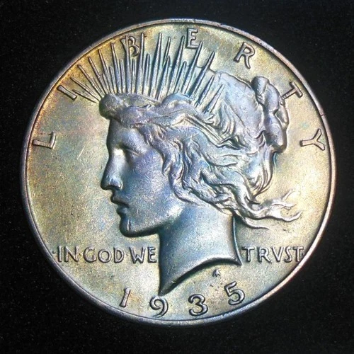 1935-S Peace Silver Dollar◾ XF/AU◾SUBTLE, GRACEFUL TONING; NOT QUITE a RAINBOW