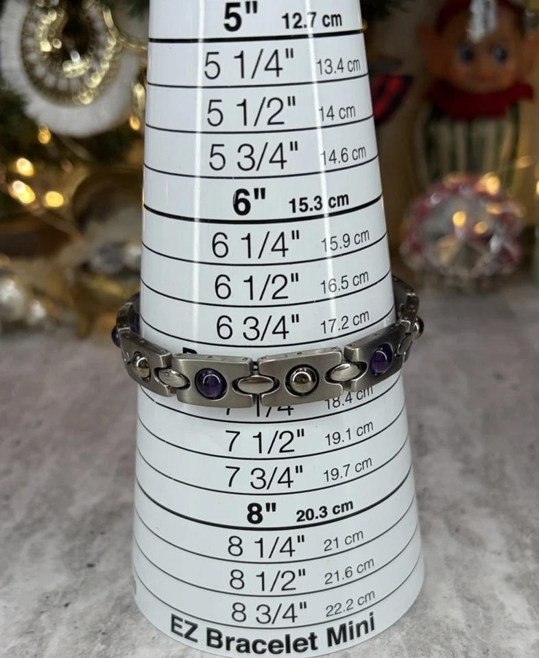 Pulsera de titanio y vidrio hematita púrpura Foto 2 de 4