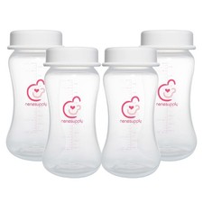 9oz 4 Count Wide Neck Mouth Breastmilk Storage Bottle Breast Pump Bottles Use...