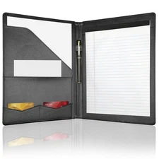 Professional Padfolio Portfolio Binder, Faux Leather Interview Resume Folder,...