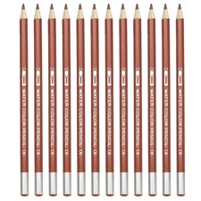 12Pcs Watercolor Pencil for Coloring, Drawing, Painting, Bright Brown