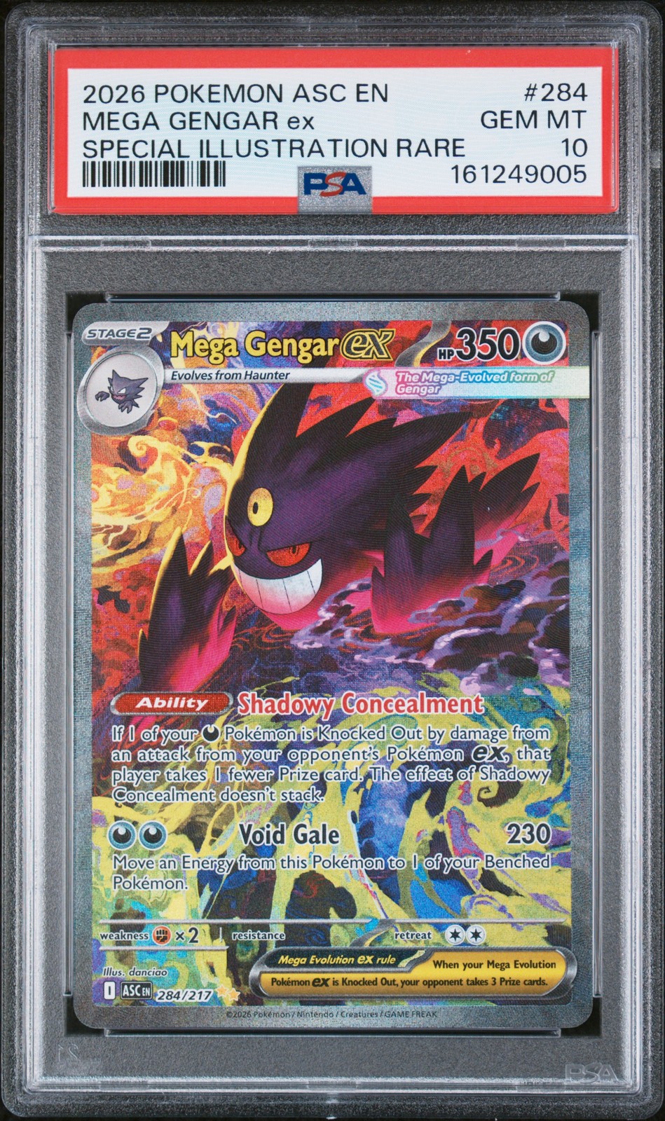 2026 POKEMON ASC SPECIAL ILLUSTRATION RARE #284 MEGA GENGAR EX PSA 10
