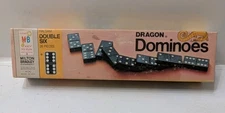 Vtg Dragon Dominoes Halsam Double Six Milton Bradley 28 Pieces 4130 Made In USA