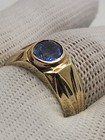 Mens 14k Solid Yellow Gold Natural Ceylon Blue Sapphire Solitaire Ring Size 9.5 — photo 9
