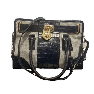 Michael Kors Hamilton East West Satchel Navy/Gold