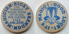 Ricky Brandon Magician wooden nickel Guam US Territory Magic Rabbit In Hat
