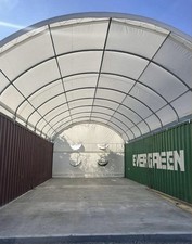 Container Shelter 20ft x 40ft With Rear Wall Heavy Duty PVC Storage Shelter