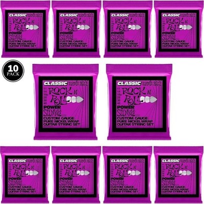 10 SETS Ernie Ball Electric Guitar Strings CLASSIC POWER Slinky 11-48 Nickel