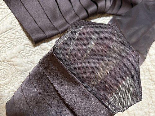 JS Collections Women’s Size 12 Top Brown Satin & Sheer Mesh Stretch Formal Party - Picture 12 of 13