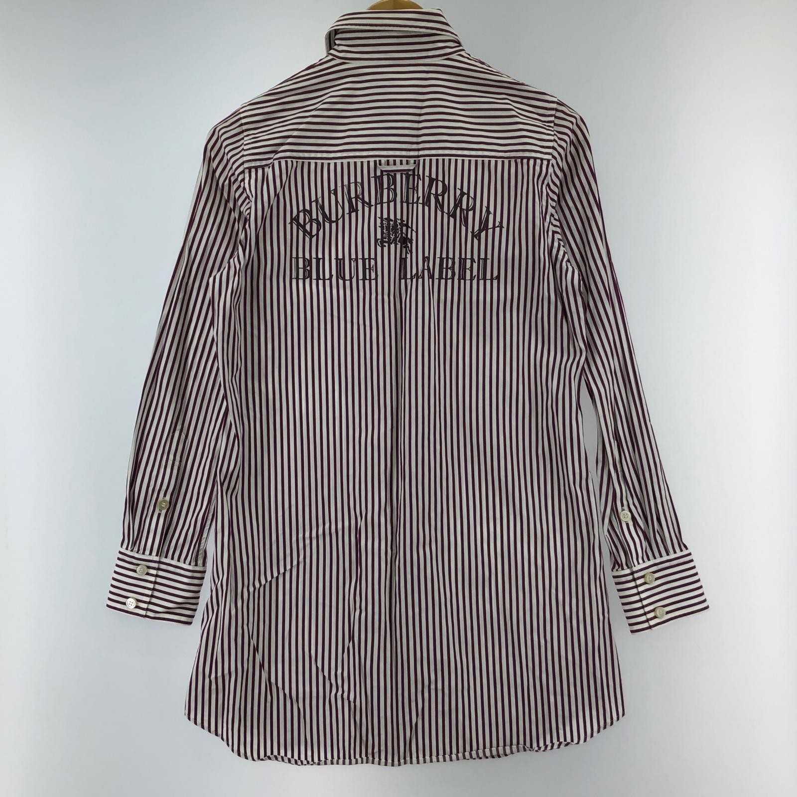 BURBERRY BLUE LABEL stripeLong sleeve shirt size38/White x bordeaux thumbnail 2