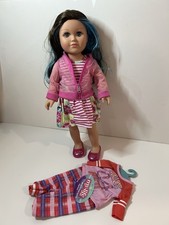 My Life As 18 Doll Custom Blue Green Highlighted Wig W/Xtra Pajama Outfit