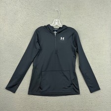 Under Armour Hoodie Girls XL Loose Fit Black Cold Gear Fleece Lined Activewear