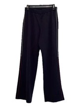 Navy Blue Tommy Hilfiger Woman's Medium Faded Flared Wide Leg Sweatpants 1990s