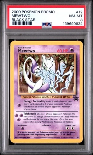 2000 POKEMON PROMO BLACK STAR #12 MEWTWO PSA 8