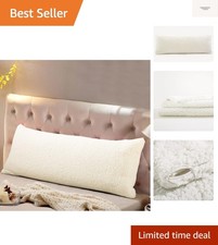 Ultra Soft Sherpa Body Pillow Cover/Case with Zipper Closure 21"x54" 21"x54" ...