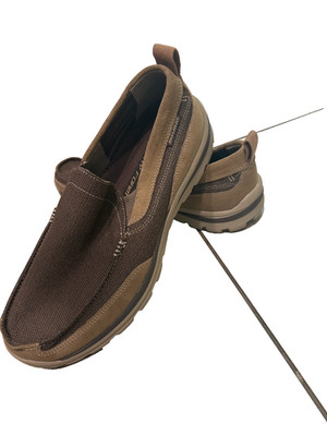 SKECHERS Relaxed Fit Memory Foam Suede Mesh Breathable Shoes Men's Sz 12 NWOB